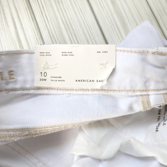 American Eagle Outfitters Pleated Mom Jeans in Soft White Size 10 Regular NWT - Picture 8 of 15